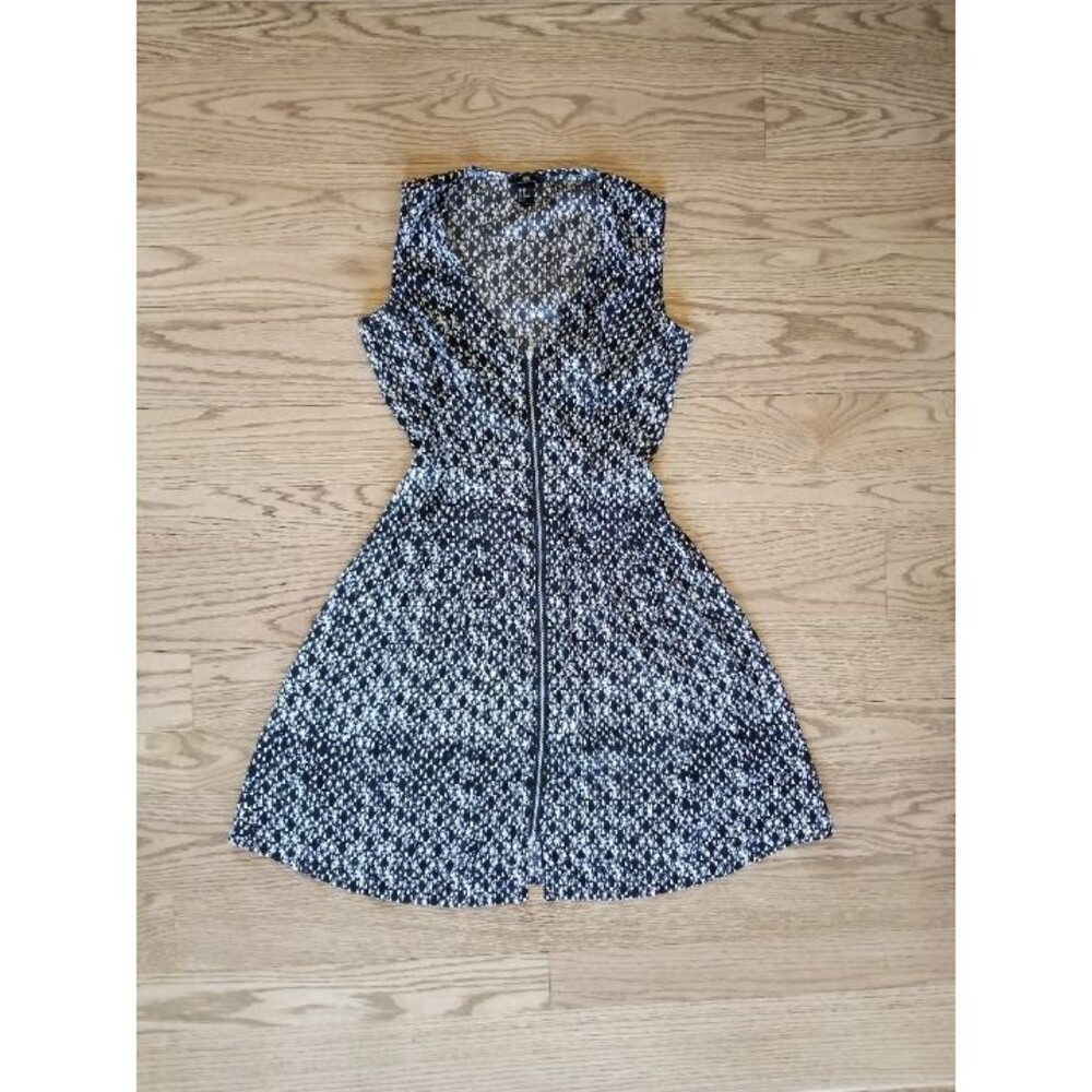 H&M Black and White Zipped Dress Sz 8